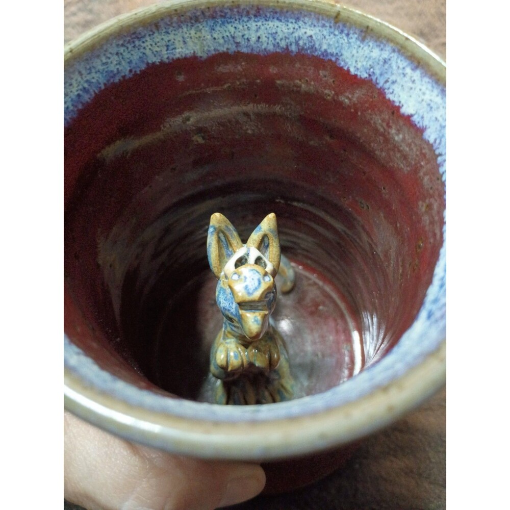 Vintage Hidden Dragon Stone Ware Mug Clay Images Melissa Hogenson Art Pottery - Picture 6 of 16